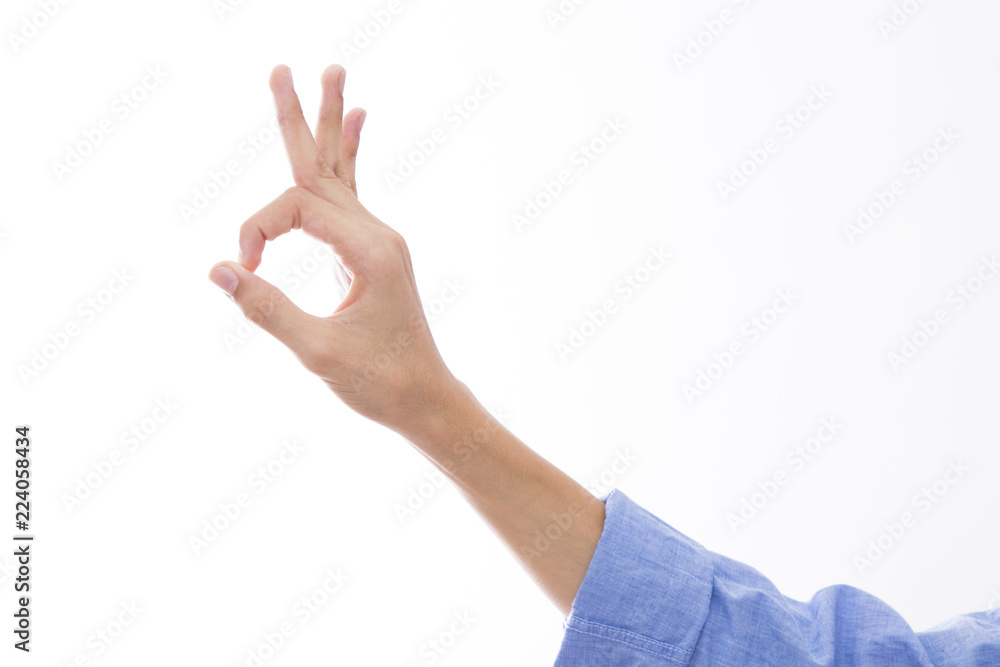 isolated hand with positive sign and approval