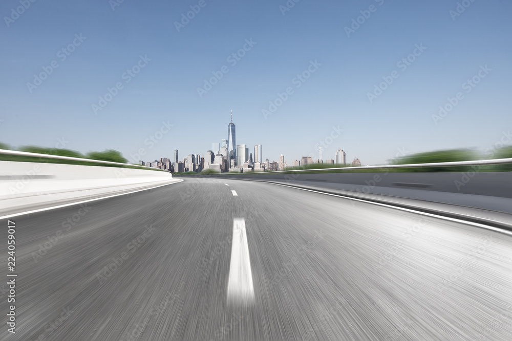 Fototapeta premium empty highway through modern city