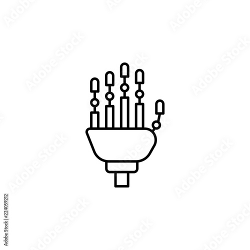 Mechanical hand robotic hand icon. Element of future technology icon for mobile concept and web apps. Thin line Mechanical hand robotic hand icon can be used for web and mobile