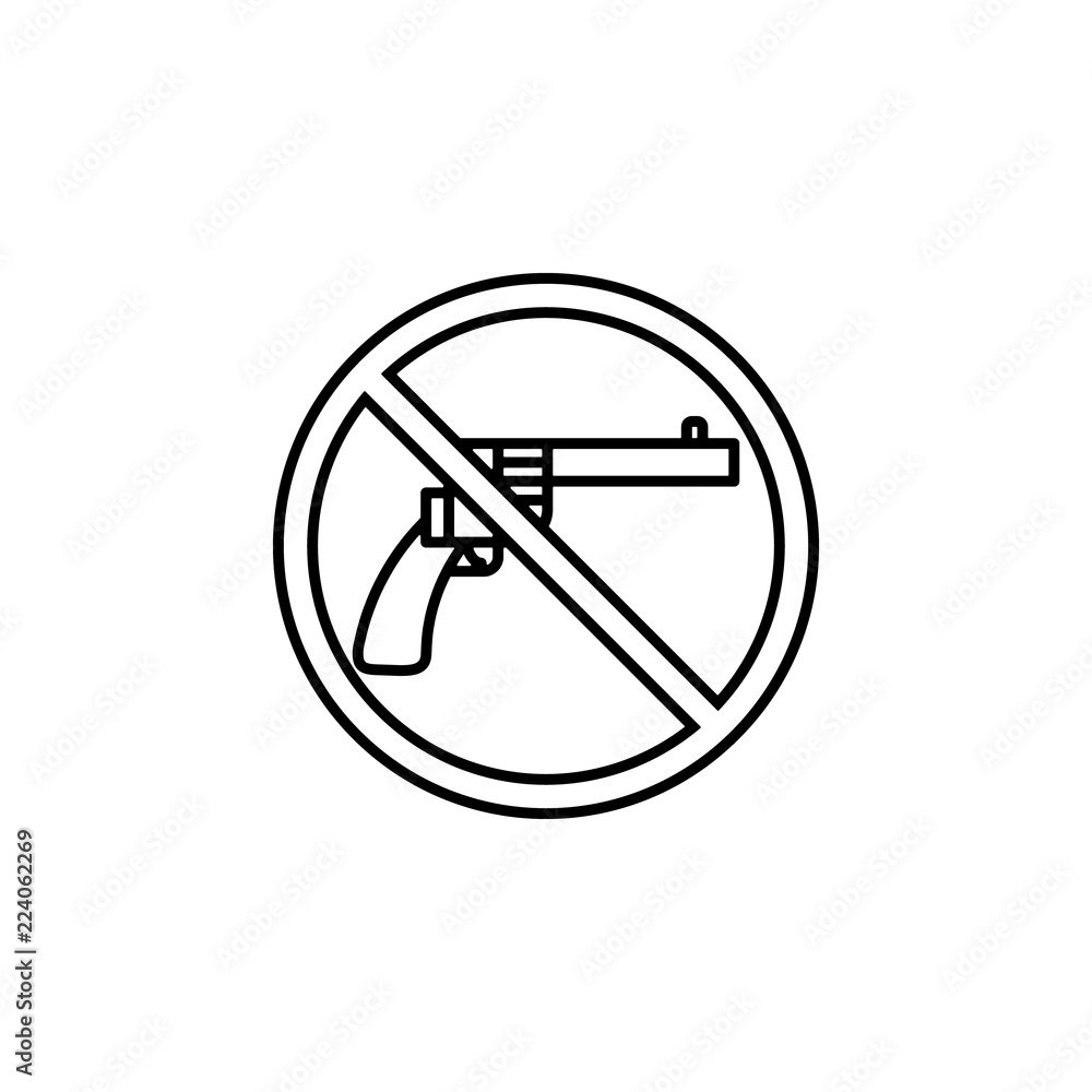 no gun sign icon. Element of peace icon for mobile concept and web apps. Thin line no gun sign icon can be used for web and mobile no gun sign icon. Element of peace icon for mobile concept and web apps. Thin line no gun sign icon can be used for web and mobile