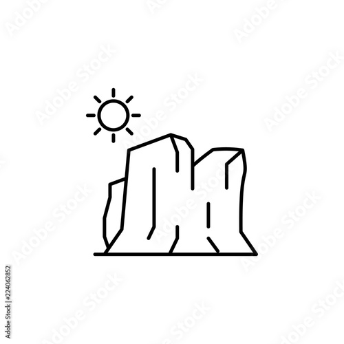 canyon icon. Element of landscape icon for mobile concept and web apps. Thin line canyon icon can be used for web and mobile