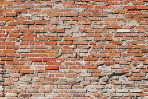 Red brick wall texture image.