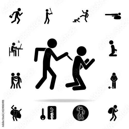 killing with a knife icon. Crime icons universal set for web and mobile