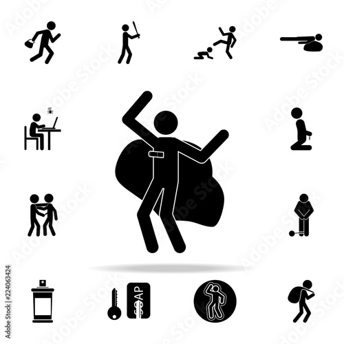 man with a knife in the heart icon. Crime icons universal set for web and mobile