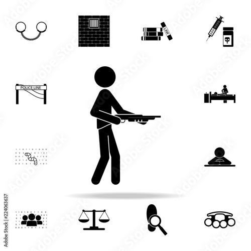 man with a shotgun icon. Crime icons universal set for web and mobile