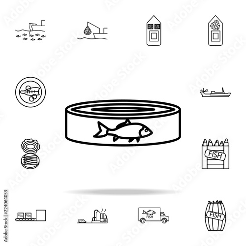 fish preserves icon. fish production icons universal set for web and mobile