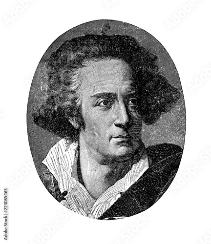 Vintage portrait of Count Vittorio Alfieri (1749-1803), Italian dramatist and poet, founder of the Italian tragedy