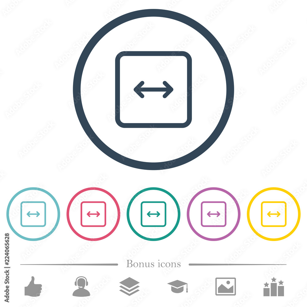 Adjust object width flat color icons in round outlines Adjust object width flat color icons in round outlines