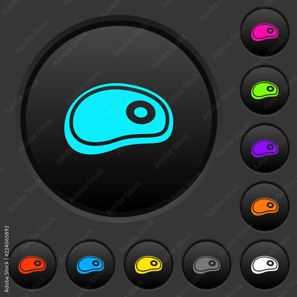 Obraz premium Steak dark push buttons with color icons