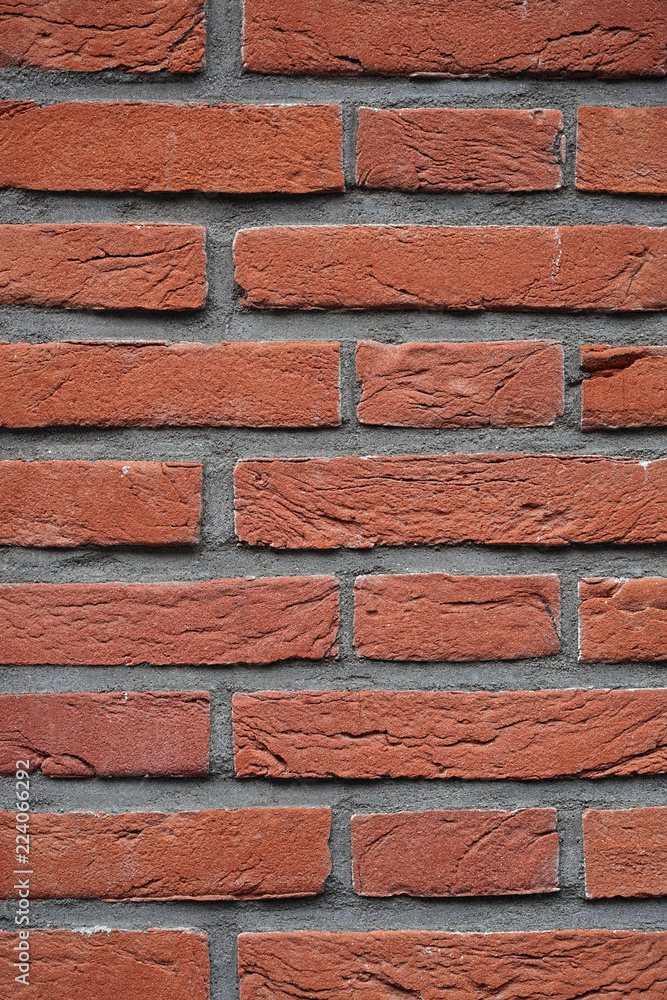 Fototapeta premium Dark red Brick wall for background or texture. Old red brick wall texture background