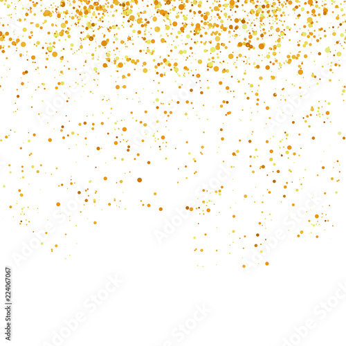 Yellow Confetti Isolated on White Background. Gold Parts.