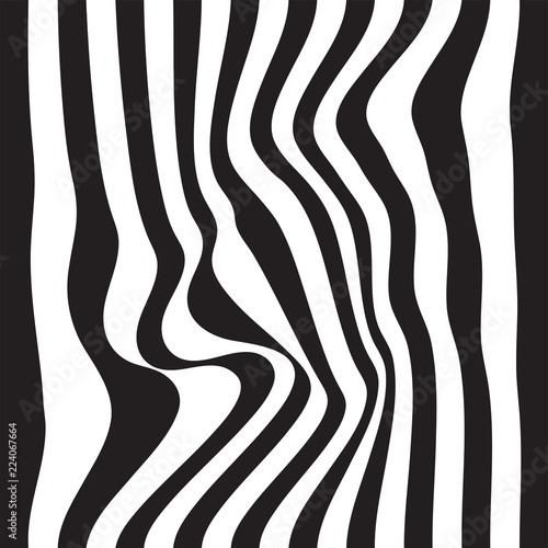 Striped seamless abstract background. black and white zebra print. Vector illustration. eps10
