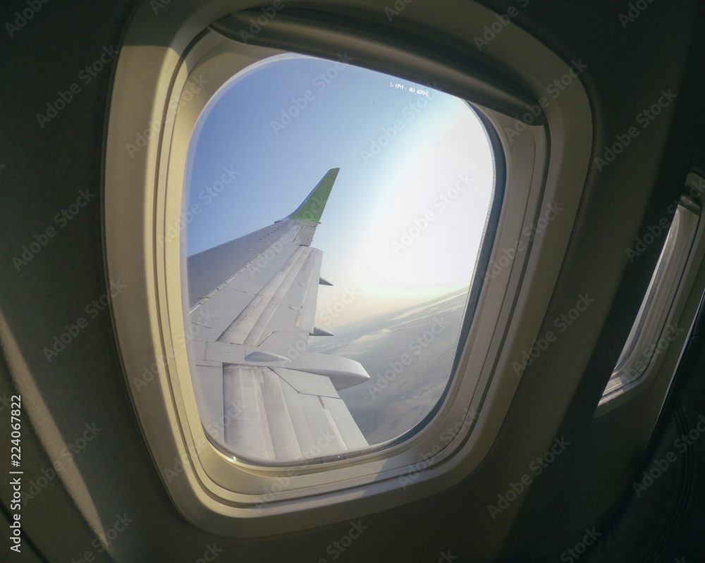 Aiplane Aircraft windows view on the wing aircraft, airlines , aviation skyline transportation Aiplane Aircraft windows view on the wing aircraft, airlines , aviation skyline transportation