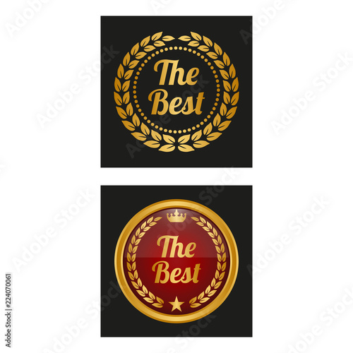 Golden laurel wreath in two versions.