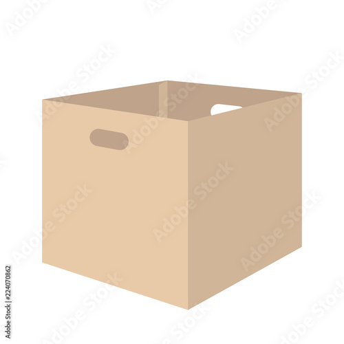  paper  box   vector illustration flat style front