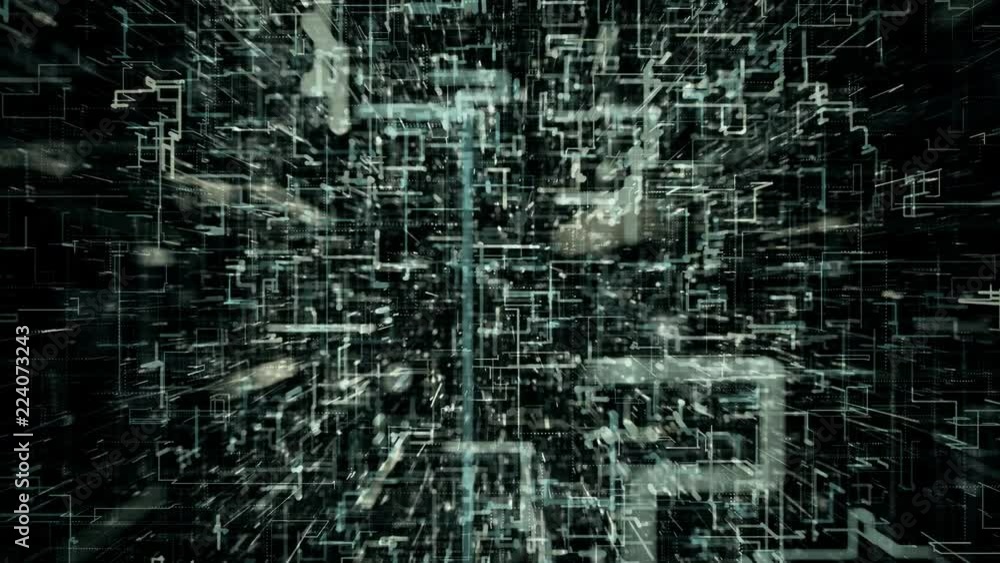 4K Futuristic Network Growth. Seamless Loop 4K Futuristic Network Growth. Seamless Loop