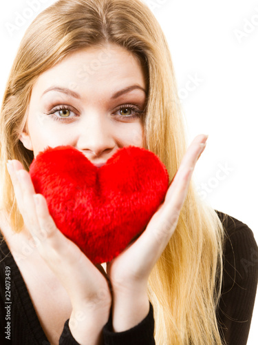 Woman holding red heart © anetlanda