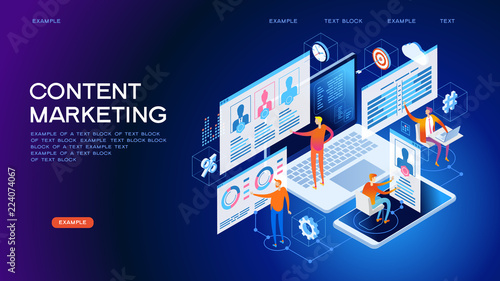 Technology concept content marketing strategy web banner.