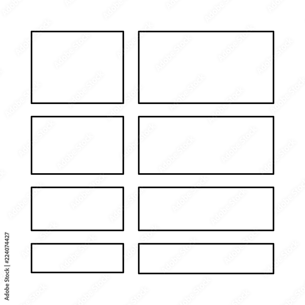 Set of Rectangle icon vector isolated on white background for your web