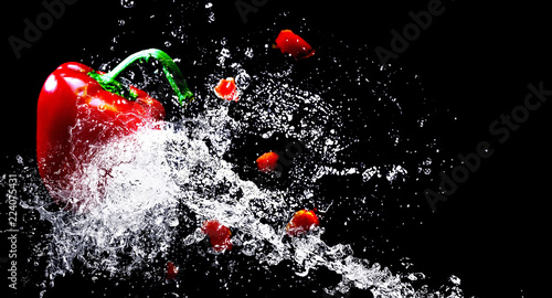 pepper and water splash © Sergei