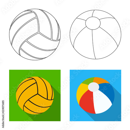 Isolated object of sport and ball icon. Set of sport and athletic stock vector illustration.