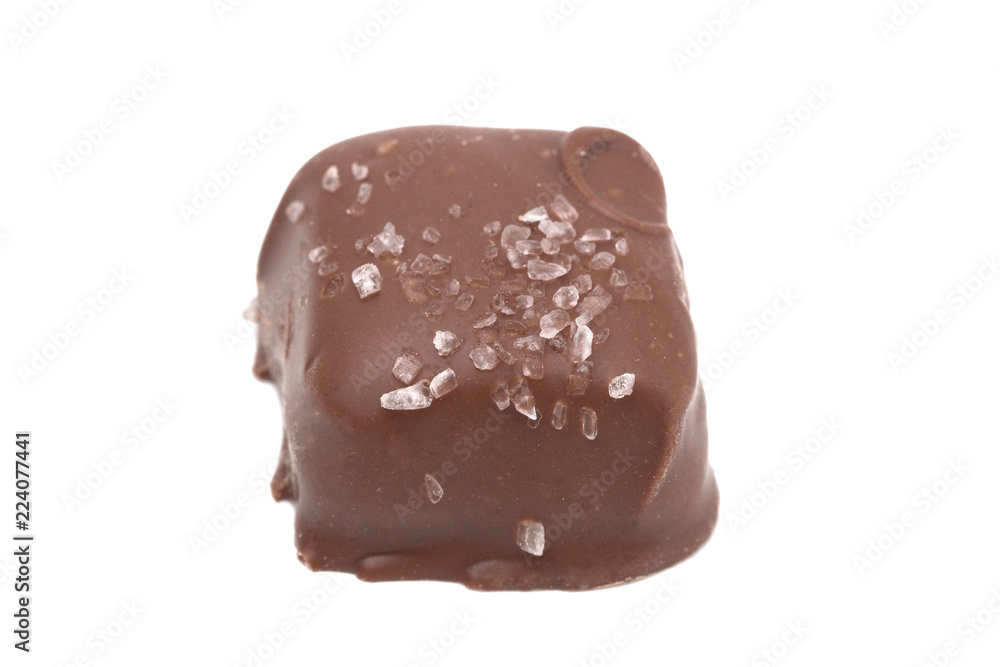 Chocolate Covered Salted Caramel with Sprinkled Salt on Top Chocolate Covered Salted Caramel with Sprinkled Salt on Top