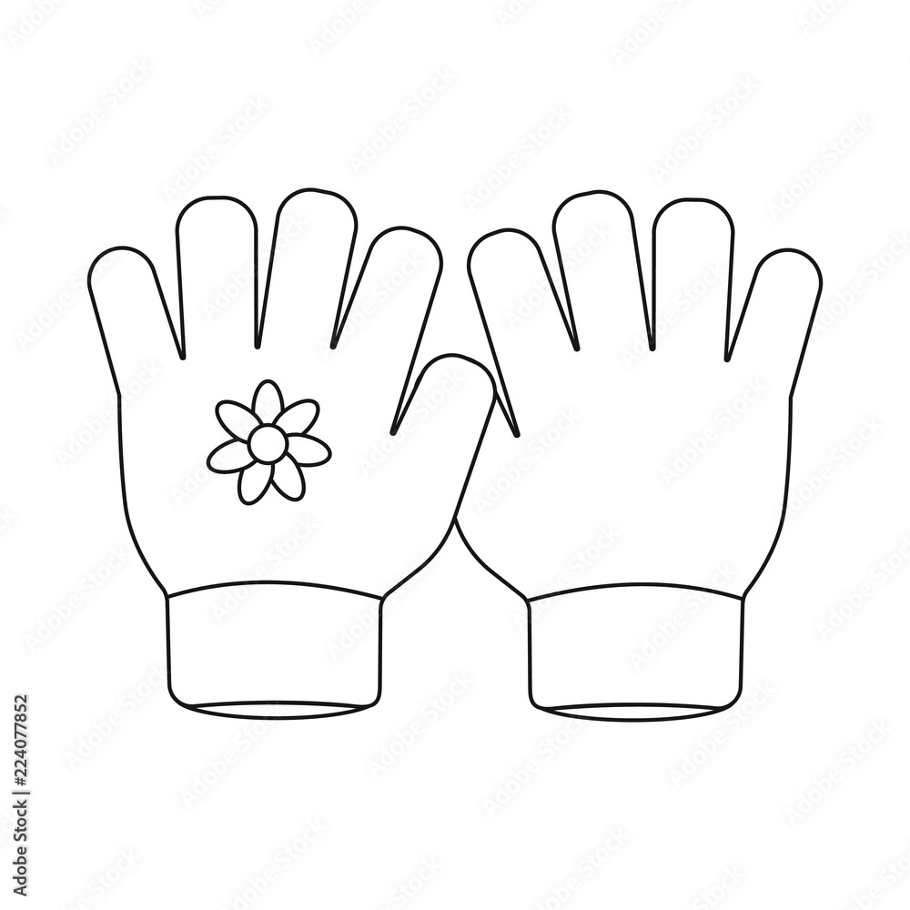 Obraz premium Isolated object of glove and winter sign. Set of glove and equipment stock vector illustration.