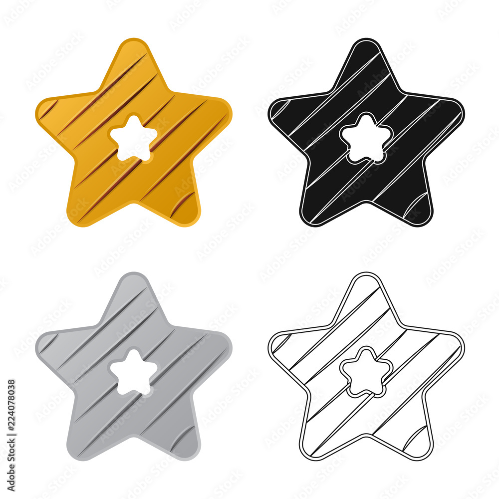 Vector illustration of biscuit and bake sign. Set of biscuit and chocolate vector icon for stock.