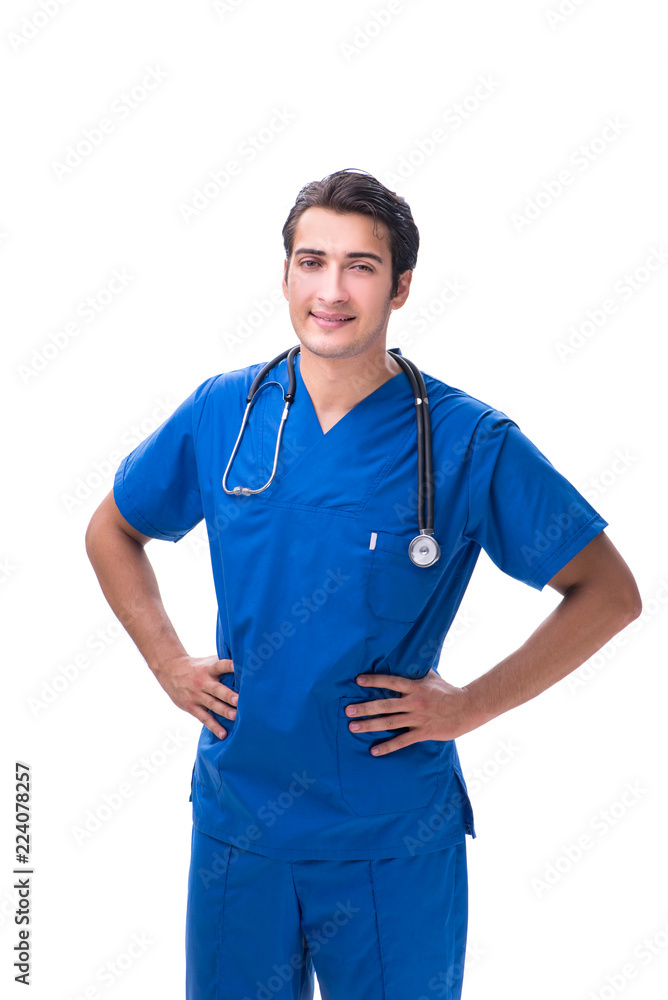 Young male doctor isolated on white background Young male doctor isolated on white background