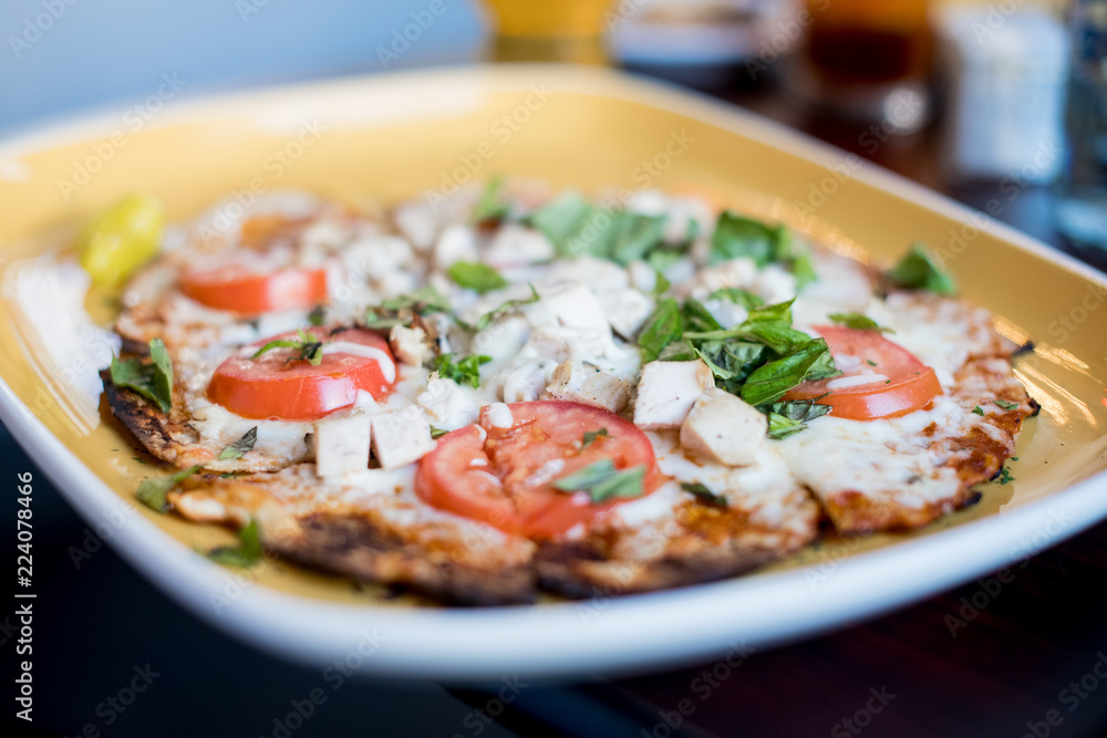 Chicken margherita flatbread Chicken margherita flatbread