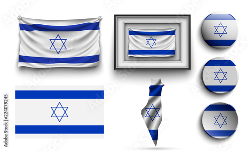 set of israel flags collection isolated Free Download set of israel flags collection isolated - GFXLoad