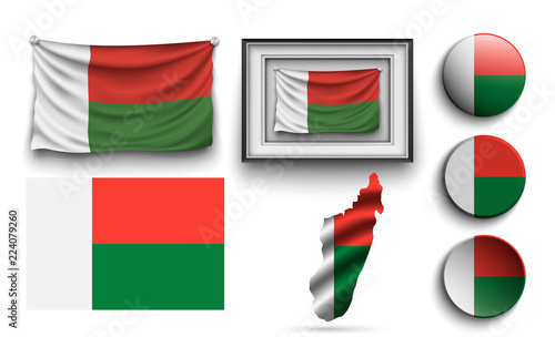 Free Download set of madagascar flags collection isolated - GFXLoad