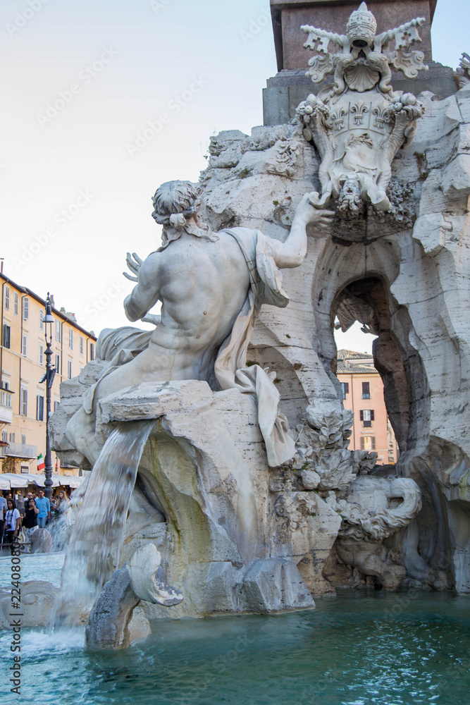 The Fountain of Four Rivers with back of Danube