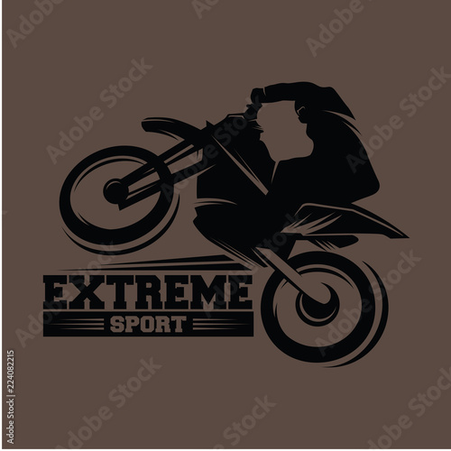 Moto Track or Motocross Jump Illustration Logo Vector