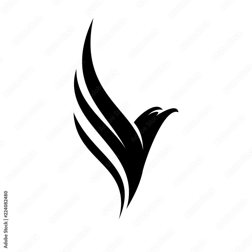 Fototapeta premium Czarny Eagle Fly Logo Design Inspiration Vector
