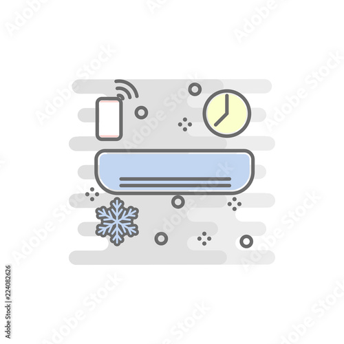 smart air conditioning colored icon. Element of colored smart technology icon for mobile concept and web apps. Color smart air conditioning icon can be used for web and mobile