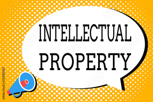Word writing text Intellectual Property. Business concept for Protect from Unauthorized use Patented work or Idea.