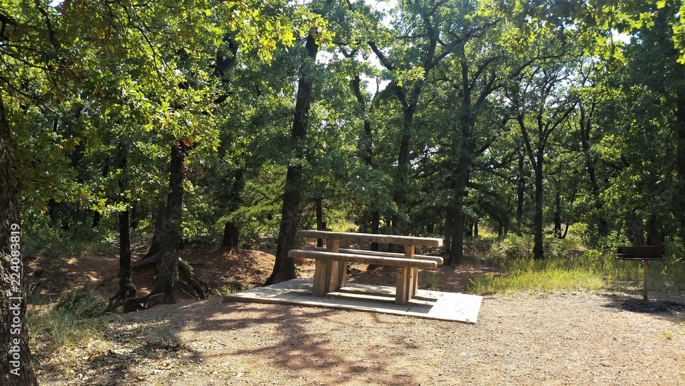 Picnic table at the daytime only picnic area