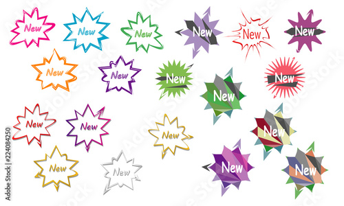 collection of sunburst star burst design vector