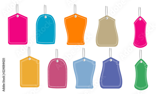 collection of price tag label sale banner web badge stamp icon vector