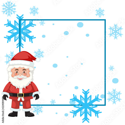 A santa frame with snowflake background © brgfx