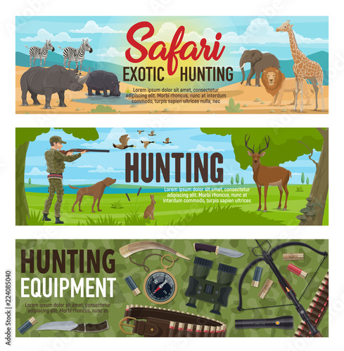 African safari and forest hunting sport