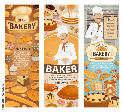 Bakery, baker, cafe and pastry shop