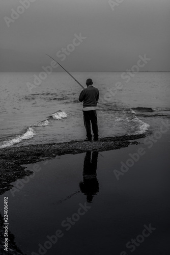 Ohrid Republic of Macedonia - man fishing 