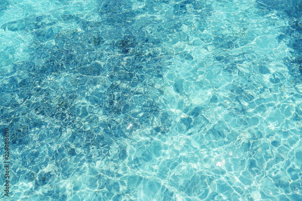 Blue fresh ocean water. Background of transparent sea water and clear  bottom. Blue frothy surface of sea water, shot in the open sea directly  from above. Texture water ripples. Stock Photo |