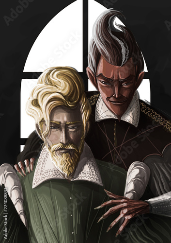 Canvas Print faust and demon