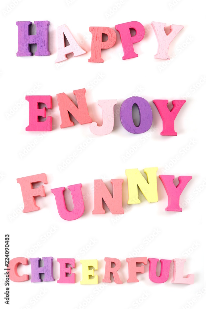 Happy Enjoy Funny isolated on white background Happy Enjoy Funny isolated on white background