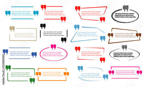set of quote box,frame talk,bubble speech,balloon talk template illustration vector