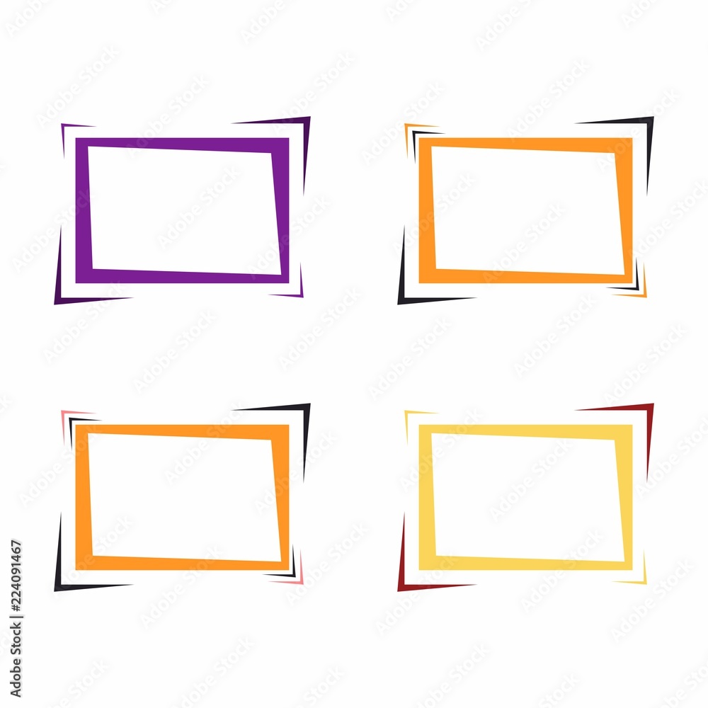 Set of bright frames for text or banner. Set of bright frames for text or banner.