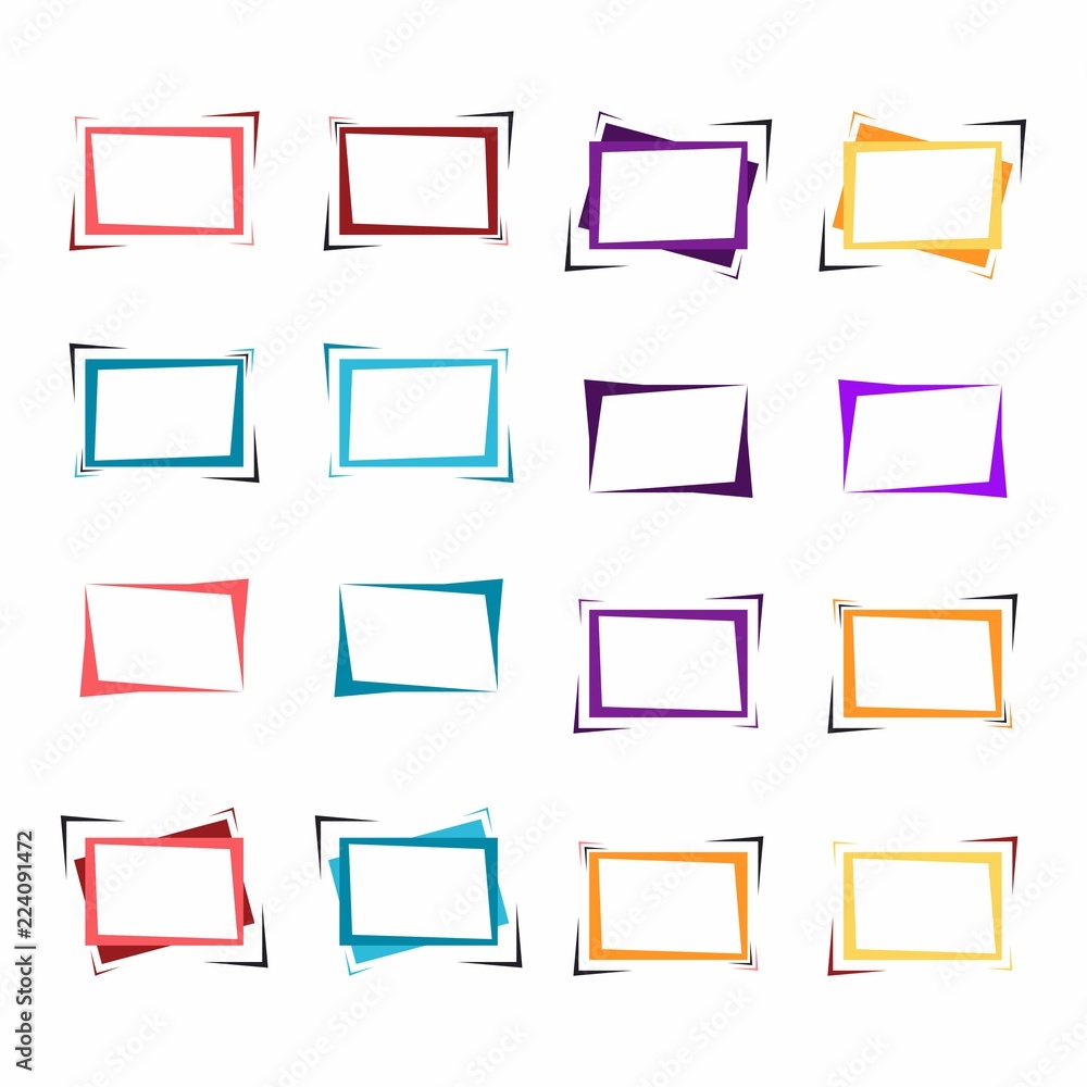 Set of bright frames for text or banner.